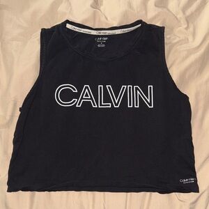 Calvin Klein Black Sleeveless Crop Top